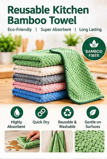 Reusable Kitchen Bamboo Towel