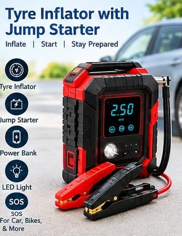 Tyre Inflator with Jump Starter